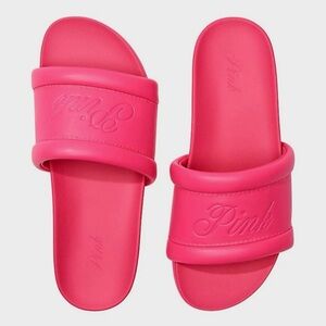 Victoria’s Secret Pink Bright Pink Slides Sandals Retired Rare HTF